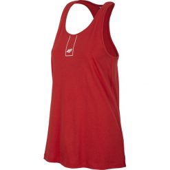 Top damski TSD003 - czerwony. Czerwone topy damskie 4f, bez wzorów, z bawełny, bez kołnierzyka. Za 39,99 zł.