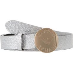 Emporio Armani CINTURA FIANCO GRAINY LOGO BELT Pasek acciaio. Szare paski damskie Emporio Armani, w paski, z materiału. Za 379,00 zł.
