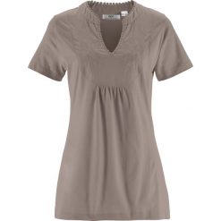 Shirt, krótki rękaw bonprix brunatny. Pomarańczowe koszulki damskie marki bonprix, bez wzorów, bez kołnierzyka, z krótkim rękawem. Za 54,99 zł.