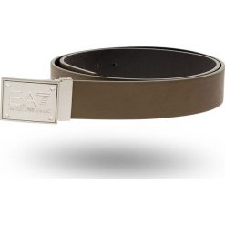 PASEK EA7 Emporio Armani. Czarne paski męskie EA7 Emporio Armani, w paski, ze skóry ekologicznej. Za 229,00 zł.