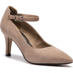Półbuty TAMARIS - 1-22432-21 Taupe 341. Brązowe półbuty damskie Tamaris, z materiału, na obcasie. Za 259,90 zł.