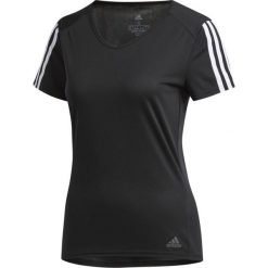Koszulka adidas Running 3-Stripes CZ7569. Czarne koszulki damskie Adidas, bez wzorów, z poliesteru, klasyczne, bez kołnierzyka, z długim rękawem. Za 79,00 zł.