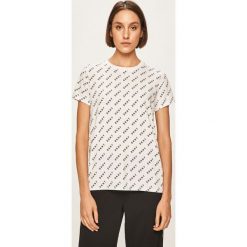 Dkny - T-shirt. Czarne bluzki damskie DKNY, s, bez wzorów, z elastanu, z okrągłym kołnierzem. W wyprzedaży za 149,90 zł.