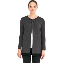 Kardigan w kolorze ciemnoszarym. Szare kardigany damskie Far Far Fashion, Ryłko by Agnes&Paul, bez wzorów, z wełny. W wyprzedaży za 89,95 zł.