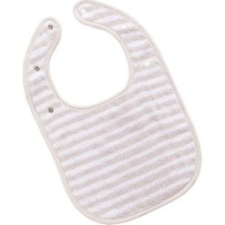 Śliniaczek "Baby Stripe" w kolorze jasnoróżowym. Szare śliniaki Vossen, bez wzorów, z bawełny. W wyprzedaży za 24,95 zł.