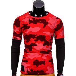 T-shirty męskie: LONGSLEEVE MĘSKI BEZ NADRUKU L65 – CZERWONY