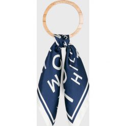 Tommy Hilfiger - Apaszka. Niebieskie szaliki damskie TOMMY HILFIGER, bez wzorów, z jedwabiu. Za 169,90 zł.