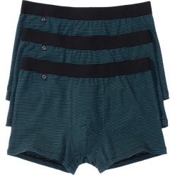 Bokserki (3 pary) bonprix czarno-niebieskozielony. Czarne bokserki męskie bonprix. Za 50,97 zł.