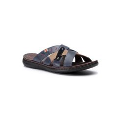 LASOCKI FOR MEN MI07-A700-A554-01. Niebieskie kapcie męskie Lasocki For Men, ze skóry. Za 99,99 zł.