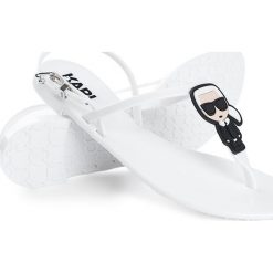 Sandały Karl Lagerfeld. Białe sandały damskie KARL LAGERFELD, bez wzorów, bez obcasa, bez zapięcia. Za 299,00 zł.