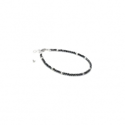 Bransoletka Spinel Metalizowany z Kuleczkami srebro. Czarne bransoletki damskie na nogę Brazi druse jewelry, srebrne. Za 240,00 zł.