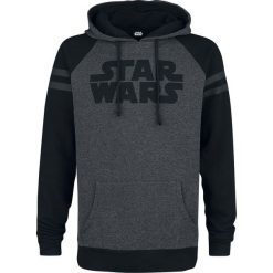 Star Wars Logo And Stripes Bluza z kapturem odcienie szarego/czarny. Szare bluzy męskie marki Star Wars, s, w paski, retro, z kapturem, bez rękawów, z kapturem. Za 199,90 zł.