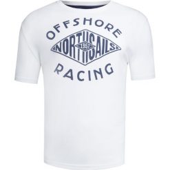 T-shirt NORTH SAILS Biały. Białe spodenki sportowe męskie marki North Sails, z nadrukiem, z bawełny, sportowe. Za 126,00 zł.