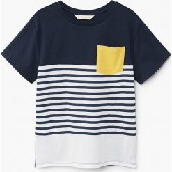 Mango Kids - T-shirt dziecięcy Munich 110-164 cm. Szare t-shirty męskie marki Mango Kids, z bawełny, z okrągłym kołnierzem. W wyprzedaży za 19,90 zł.