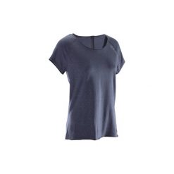 Koszulka do jogi krótki rękaw damska. Niebieskie t-shirty damskie marki DOMYOS, s, z bawełny. Za 39,99 zł.