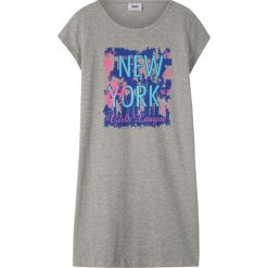 Sukienka shirtowa mini z fotodrukiem bonprix jasnoszary melanż z nadrukiem. Szare sukienki dziewczęce marki bonprix, z nadrukiem, z krótkim rękawem, krótkie, mini. Za 34,99 zł.