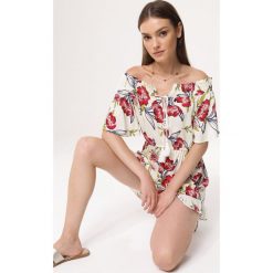 Kremowy Kombinezon Full Of Pep. Białe kombinezony damskie Born2be, s, bez wzorów, bez kołnierzyka, bez rękawów. Za 49,99 zł.
