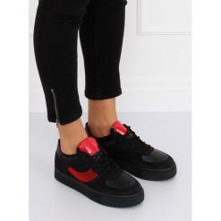 Trampki creepersy czarne MOCHIS. Czarne buty sportowe damskie FunKee.pl, bez wzorów, z tkaniny, na sznurówki. Za 107,99 zł.