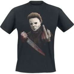 Halloween Michael Myers - Middle Finger T-Shirt czarny. Czarne t-shirty męskie marki Halloween, l, z nadrukiem, z okrągłym kołnierzem. Za 74,90 zł.