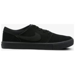 Nike Sb Portmore Ii Solar buty męskie, czarny, rozmiar 42. Czarne buty sportowe męskie Nike, ze skóry, bez zapięcia. W wyprzedaży za 199,99 zł.