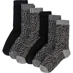 Skarpetki damskie (6 par) bonprix szary melanż - czarny wzorzysty. Szare skarpetki damskie bonprix, melanż, z bawełny. Za 37,99 zł.