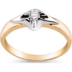 RABAT Pierścionek Złoty - złoto 585, Brylant 0,08ct. Żółte pierścionki damskie W.KRUK, z brylantem, złote. W wyprzedaży za 1260,00 zł.