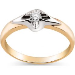 Zjawiskowy Złoty Pierścionek - złoto 585, Brylant 0,08ct. Żółte pierścionki damskie W.KRUK, z brylantem, złote. Za 1890,00 zł.