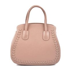 Torebki klasyczne damskie: Skórzana torebka w kolorze pudrowym – (S)29 x (W)26 x (G)13,5 cm