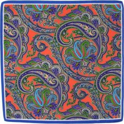 Elegancka Poszetka Męska - Chattier - Orientalny Wzór, Kolorowa POSZCH0205. Poszetki męskie Chattier, bez wzorów, z materiału, eleganckie. Za 27,00 zł.