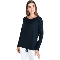 Tom Tailor Sweter Niebieski. Niebieskie bluzy damskie Tom Tailor, l, bez wzorów, z bawełny, bez rękawów, bez kaptura. Za 211,95 zł.