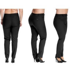 Casualowe czarne spodnie cygaretki w kant PLUS SIZE NOWOŚĆ. Czarne spodnie damskie Moda Size Plus Iwanek, s, w paski, z bawełny, eleganckie. Za 119,00 zł.