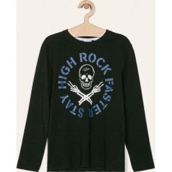 Blukids - Longsleeve dziecięcy 140-170 cm. Czarne t-shirty chłopięce Blukids, z nadrukiem, z bawełny, z długim rękawem. Za 29,90 zł.