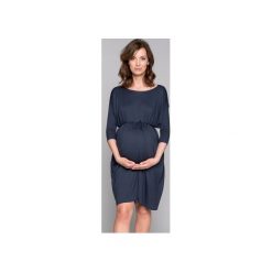 Sukienka No.1. Niebieskie sukienki damskie Marita Bobko, s, bez wzorów, z dzianiny, bez kołnierzyka, moda ciążowa, bez rękawów. Za 349,00 zł.
