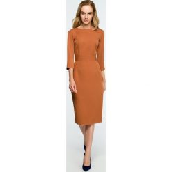 Gładka sukienka z guzikami s119. Niebieskie sukienki balowe marki Style, s, w paski, dekolt w kształcie v, dopasowane. Za 149,00 zł.
