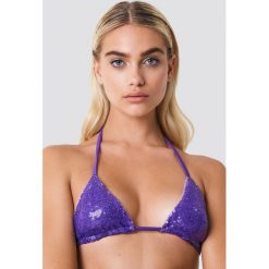 Galore x NA-KD Góra bikini z cekinami - Purple. Fioletowe bikini marki FOUGANZA, z bawełny. W wyprzedaży za 24,29 zł.