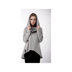 Bluza z kominem/kapturem Jasnozara. Szare bluzy damskie marki Sthorm, uniwersalny, bez wzorów, z bawełny, bez rękawów. Za 229,00 zł.