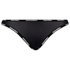 Figi klasyczne Dsquared2 Underwear D8L612440. Czarne figi damskie Dsquared2 Underwear, l, bez wzorów, z elastanu. W wyprzedaży za 179,00 zł.