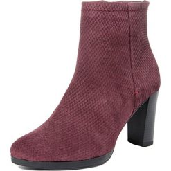 Skórzane botki w kolorze bordowym. Czerwone botki damskie Eye, ze skóry. W wyprzedaży za 309,95 zł.