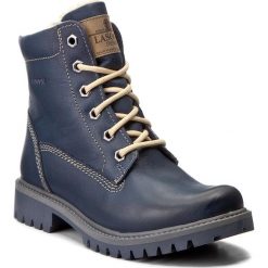 Trapery LASOCKI - WI20-ASPEN-02 Granatowy. Niebieskie buty zimowe damskie marki Lasocki, z nubiku. Za 199,99 zł.