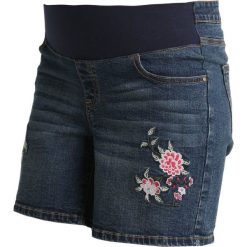 Szorty damskie: DP Maternity MIDWASH EMBROIDERED Szorty jeansowe indigo