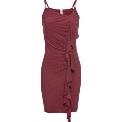 Sukienka bonprix ciemnoczerwony. Czerwone sukienki damskie bonprix, bez wzorów, eleganckie, bez kołnierzyka, bez rękawów. Za 54,99 zł.