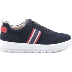 Geox Kaula Tenisówki Niebieski. Niebieskie trampki męskie Geox, bez wzorów, ze skóry, bez zapięcia. Za 567,95 zł.