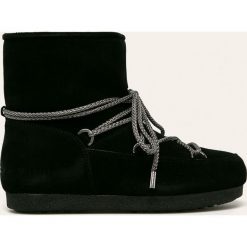 Moon Boot - Śniegowce skórzane Far Side Low Suede. Szare śniegowce damskie Moon Boot, ze skóry, na sznurówki. W wyprzedaży za 699,90 zł.