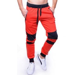Spodnie męskie dresowe czerwone jogger Recea. Czerwone spodnie męskie Recea, s, bez wzorów, z bawełny, sportowe. W wyprzedaży za 29,99 zł.