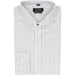 Koszula spello 2044 długi rękaw slim fit granatowy. Niebieskie koszule męskie jeansowe Recman, m, w paski, z klasycznym kołnierzykiem, z długim rękawem. Za 29,99 zł.