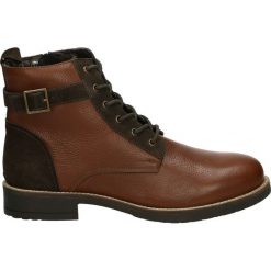 Botki męskie - 56871 C-S BRO. Brązowe botki męskie Venezia, ze skóry. Za 199,00 zł.