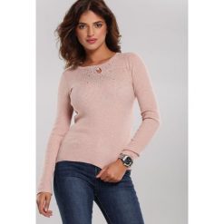 Różowy Sweter Springvale. Różowe swetry damskie Renee, xl, bez wzorów, z dzianiny, casualowe, bez rękawów, długie, bez kaptura. Za 69,99 zł.