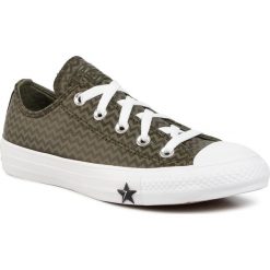 Trampki CONVERSE - Ctas Ox 566131C Utility Green/Field Surplus. Zielone półbuty damskie Converse, bez wzorów, ze skóry, bez zapięcia. W wyprzedaży za 199,00 zł.