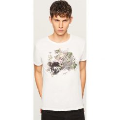 T-shirty męskie: T-shirt z nadrukiem w stylu vintage - Biały