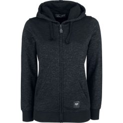 Bluzy damskie: Black Premium by EMP Melange Hoodie Jacket Bluza z kapturem rozpinana damska czarny/szary
